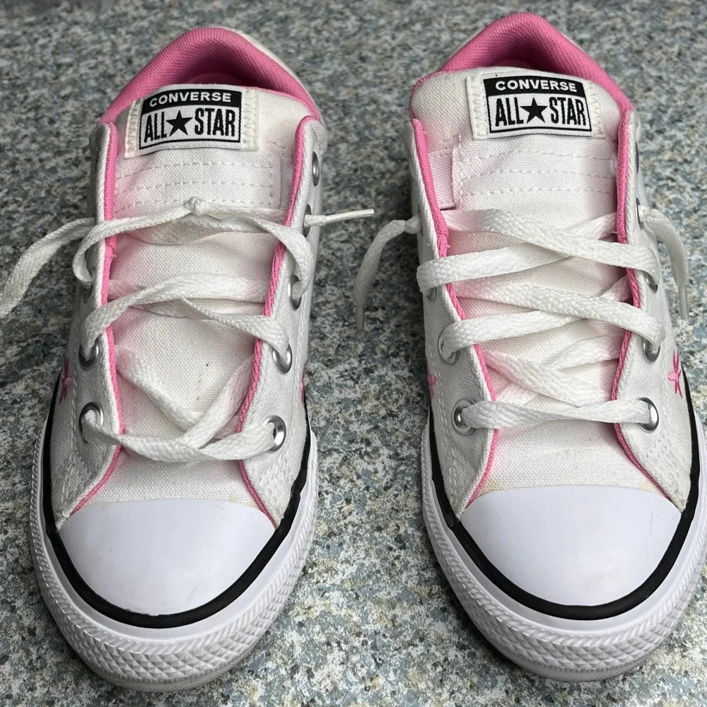 Converse Shoes CTAS Street Slip Youth 3 White Canvas Pink Floral A09815F Sneaker